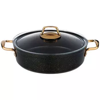 Сотейник 4,3л Agness Premium черное золото антипригарное покрытие индукционное дно 936-217