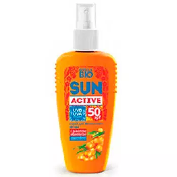 Спрей д/загара сан актив 120мл spf 50 с маслом облепихи биокон