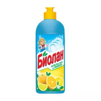 Средство д/мытья посуды биолан 500г апельсин и лимон