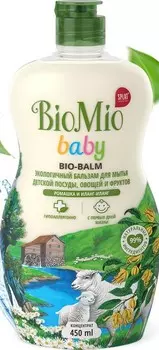 Средство для мытья детской посуды, овощей и фруктов био мио 450мл, ромашка и иланг-иланг