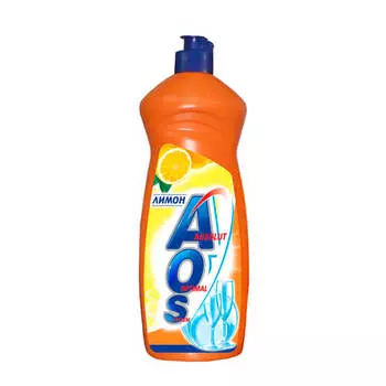 Средство для мытья посуды AOS 900г лимон