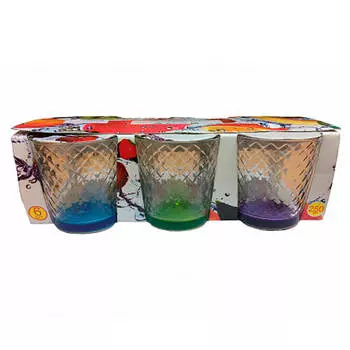 Стакан 200мл радуга цветное дно