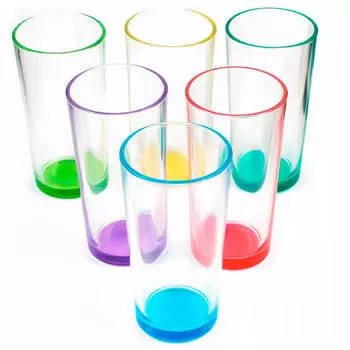 Стакан 200мл радуга цветное дно