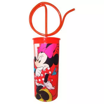 Стакан 330мл Disney Minnie витая трубочка крышка