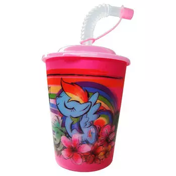 Стакан 400 мл май литл пони крышка трубочка