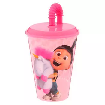 Стакан 430мл Флуффи спортивный с соломинкой и крышкой пластик 266761