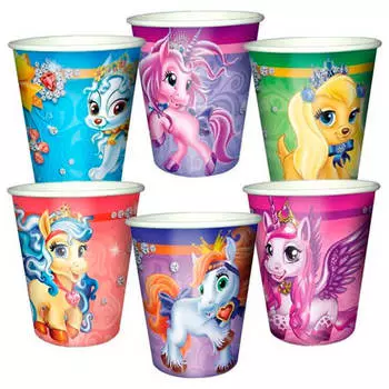 Стаканы бумажные "Волшебные питомцы" 6шт 200мл