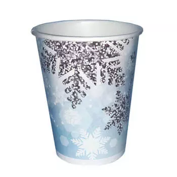 Стаканы пати бум снежинки 200мл 6шт бумажные