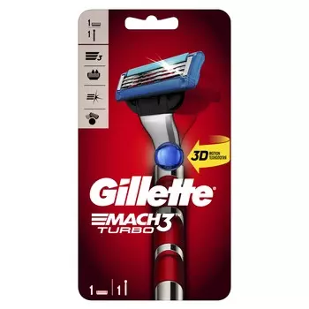 Станок Gillette Mach3 Turbo с 1 кассетой