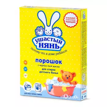 Стиральный порошок Ушастый Нянь 400г для детского белья к/к