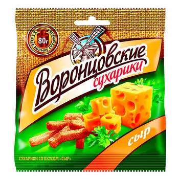 Сухарики Воронцовские 80г сыр