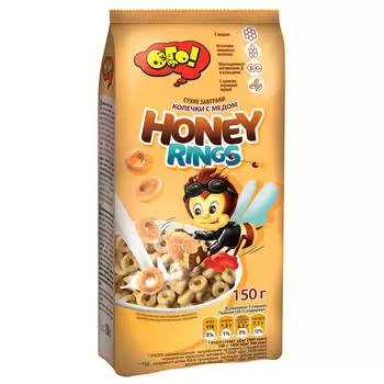 Сухой завтрак ОГО! 150г колечки с медом