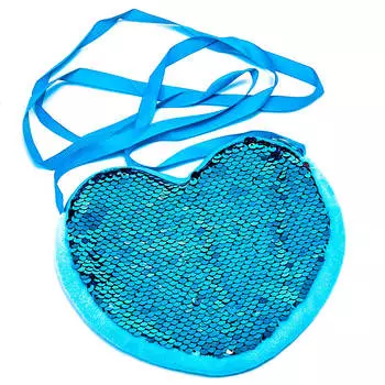 Сумка сердечко голубая 1144