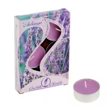 Свеча ароматическая чайная лаванда 6 шт