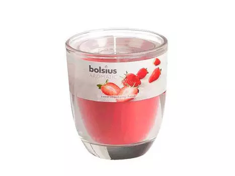 Свеча ароматическая в стакане клубника 80х70