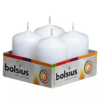 Свеча столбик белая 60*40 4 шт