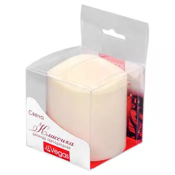 Свеча Vegas классика 7,5*7,5см цилиндр светодиодная без батареек 55050