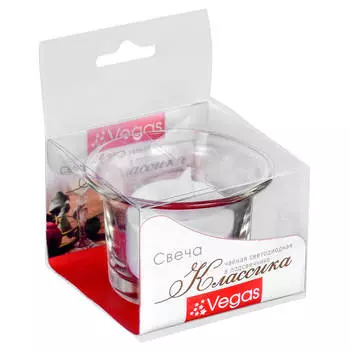 Свеча Vegas классика чайная светодиодная в стеклянном подсвечнике 6*5см с бат 55049