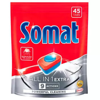 Таблетки для посудомоечной машины Somat All in 1 Extra, мультифункциональное средство для мытья посу
