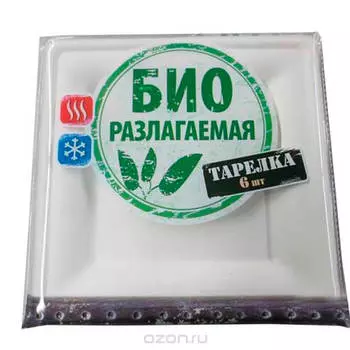 Тарелка Бойскаут 20*20 6шт биоразлагаемая