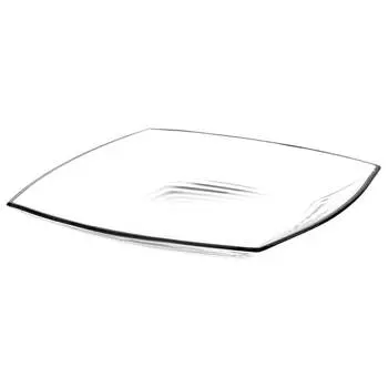 Тарелка Квадратная 17,2см 6шт плоская прозрачная