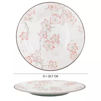 Тарелка обеденная 26, 7 м flat dessert plate розовый керамика ns105