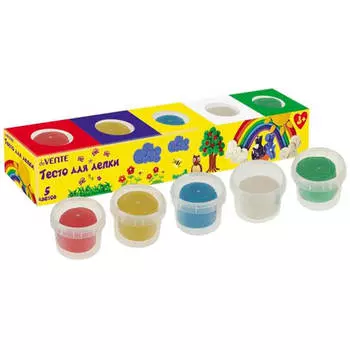 Тесто для лепки Devente 5цв 450гр в картонном пенале 95023