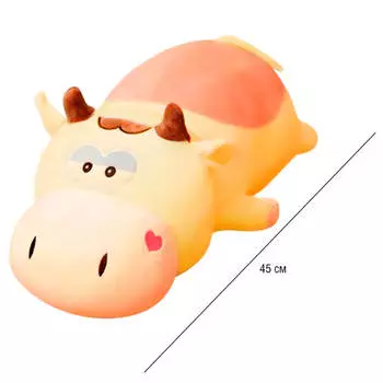 Игрушка мягкая Хуада коровка 45см желтый mg741