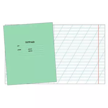 Тетрадь 12л косая линия тетрапром зеленая школьная 87285