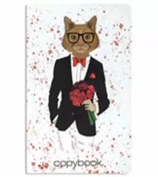Тетрадь 40л клетка Brauberg кот с цветами a5 403768