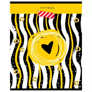 Тетрадь 48л клетка Collezione черно-желтый орнамент 466-5-303-51396-9