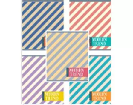 Тетрадь 48л клетка профит цветные косые полосы 48-3115