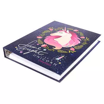 Тетрадь 80л клетка Проф-Пресс единорог и космос на кольцах 80-5822