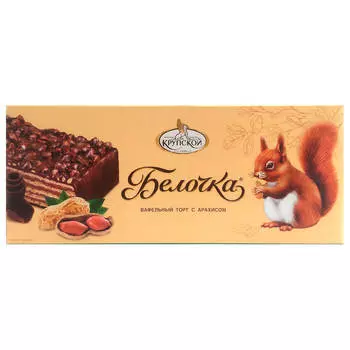 Торт вафельный белочка 260г арахис славянка