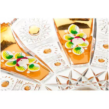 Тортовница 27*10см на ножке Lefard gold glass 195-131