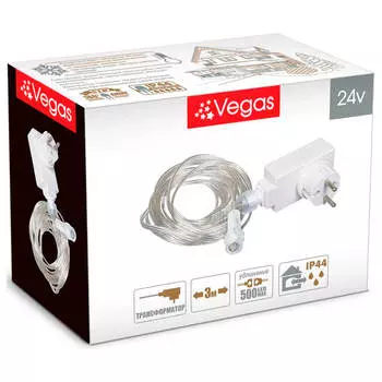 Трансформатор вегас 220/24 v мощность 12 w максимальное подключение 500 ламп 55045