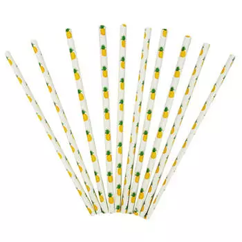 Трубочки для коктейля ананас 12шт