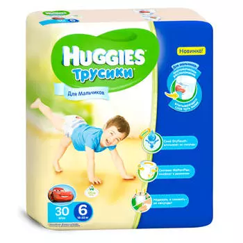 Трусики-подгузники Huggies 30шт для мальчиков 16-22кг 6
