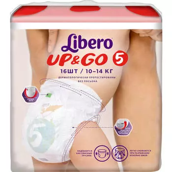Трусики-подгузники Libero Up&amp;Go 16шт 10-14кг 5