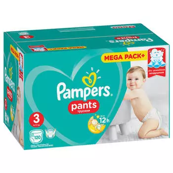 Трусики-подгузники Pampers Pants 120шт 6-11кг мега 3