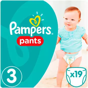 Трусики-подгузники Pampers Pants 19шт миди 6-11кг для мальчиков и девочек