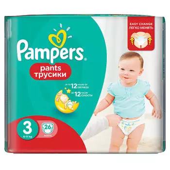 Трусики-подгузники Pampers Pants 26шт Midi 6-11кг 3