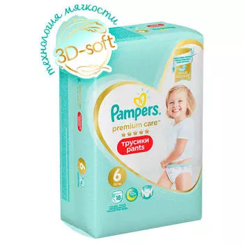 Трусики-подгузники Pampers Premium Pants 18шт экстра лардж 15+кг для мальчиков и девочек