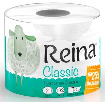 Туалетная бумага реина 1шт 2слоя белая