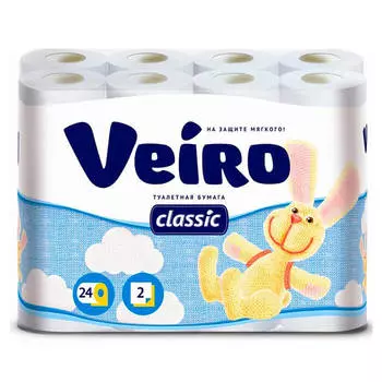 Туалетная бумага виеро классик 24 шт 2-х слойная