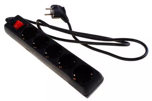 Удлинитель сетевой фотон 5гн 3м с/з черный