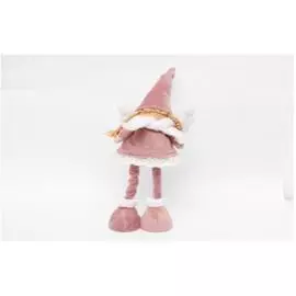 Украшение декоративное в виде ангела 11x6x42,5см пепельно-розовый+белый полиэстер/песок sysdla-49214