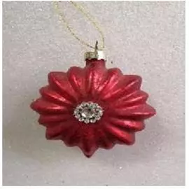 Украшение елочное европа в виде цветка 8x9см малиновый стекло sy21blq-g037