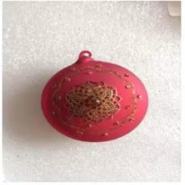 Украшение елочное европа в виде шара 8x9x4см красный стекло sybl-7