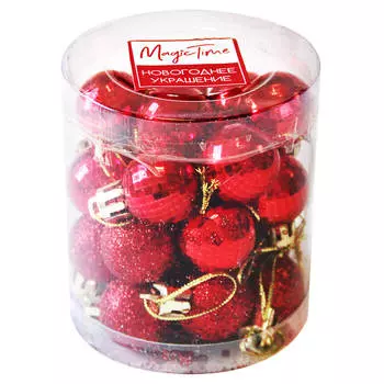 Украшение новогоднее магик тайм алый 24 шт 2, 5*2, 5*2.5 см 86325